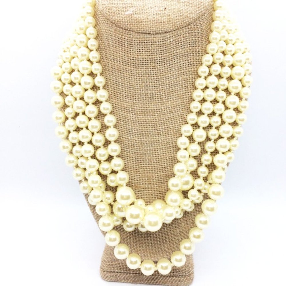 JCREW 5 strand pearl Necklace layered